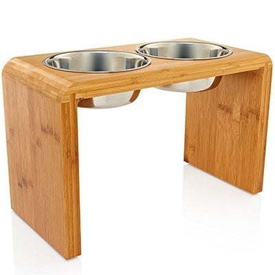 12-inch elevated dog feeder bowl is tall enough to keep crawlers away