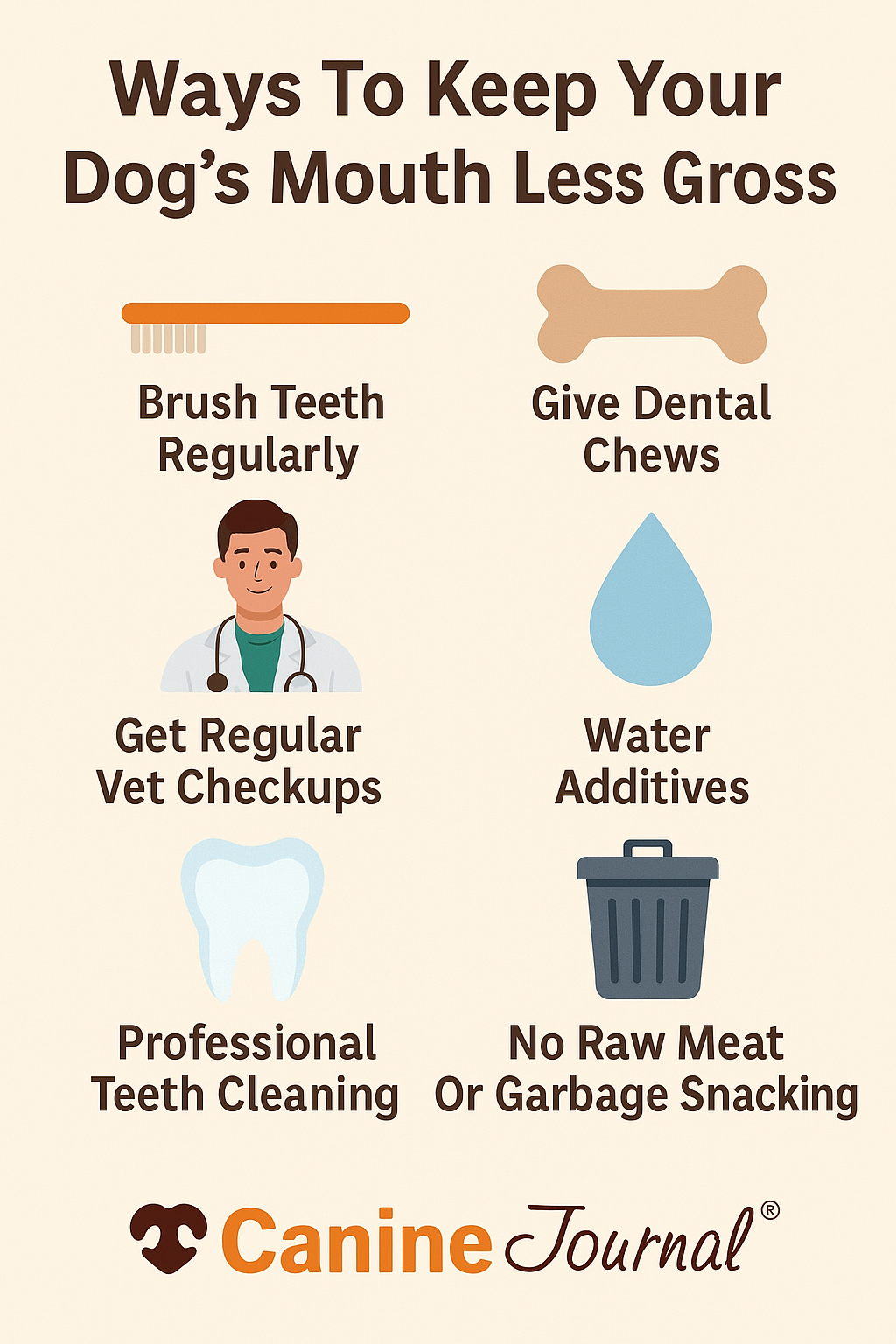 Infographic showing how to keep a dog mouth's clean.