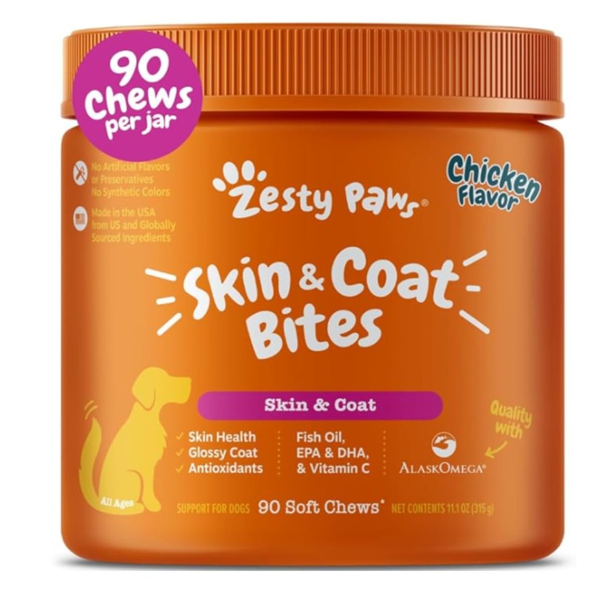 Zesty Paw's Skin & Coat Bites product.