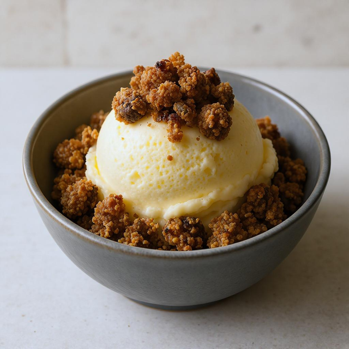 Dog ice cream sundae in a bowl.