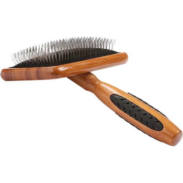 Bass Brushes Large Slicker With Bamboo Wood Handle