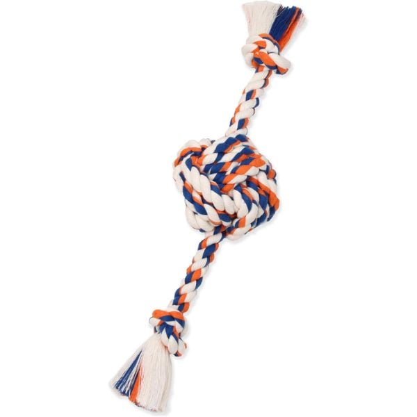 Mammoth Pet Products Flossy Chews Color Monkey Fist Ball with Rope Ends