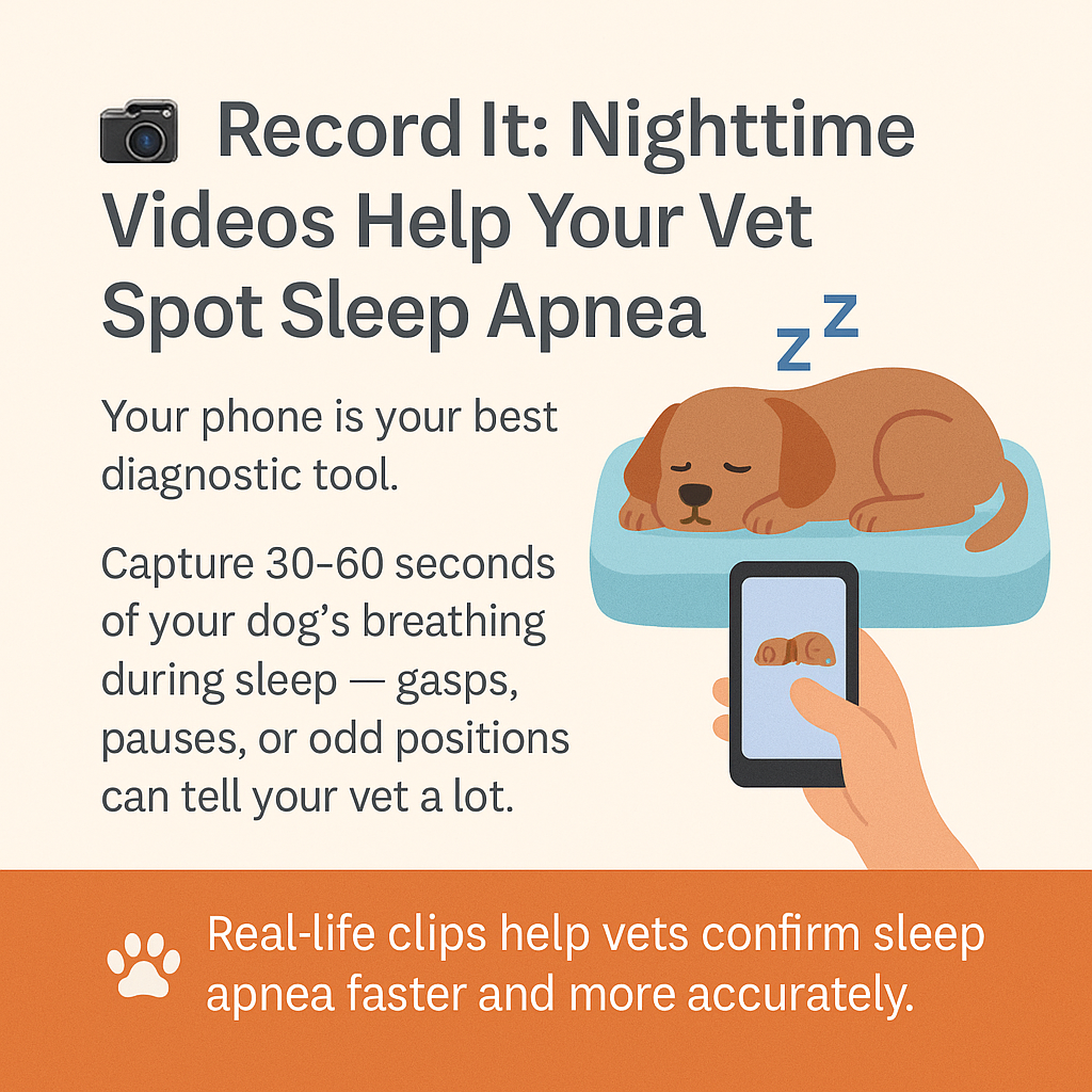 Infographic tip: Record It: Nighttime Videos Help Your Vet Spot Sleep Apnea.