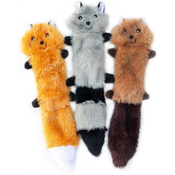 Zippy Paws Skinny Peltz plush dog toys
