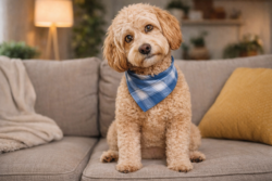 doodle puppy on couch
