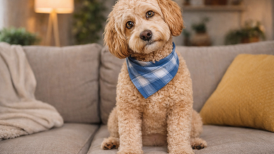 doodle puppy on couch