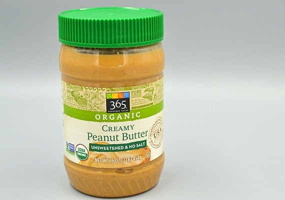 365 Everyday value organic peanut butter jar winner of best smooth peanut butter for dogs