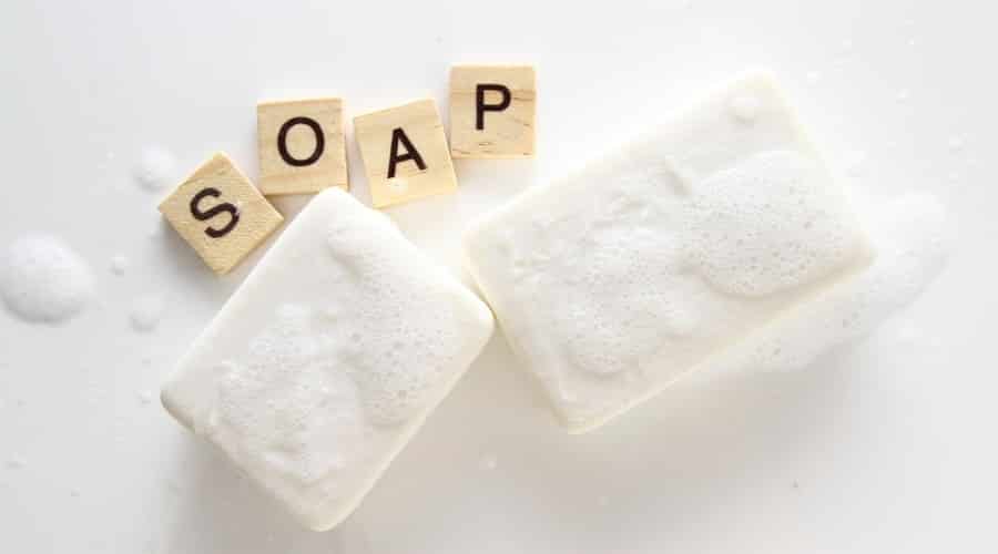 Bars of Soap on White Background