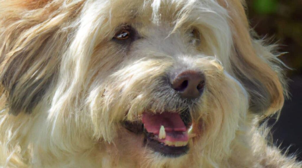 Cairn Terrier Maltese Mix face up close