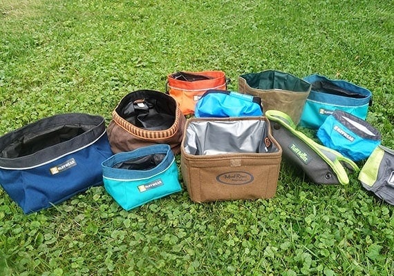 Canvas collapsible dog bowls ready to be tested and reviewed