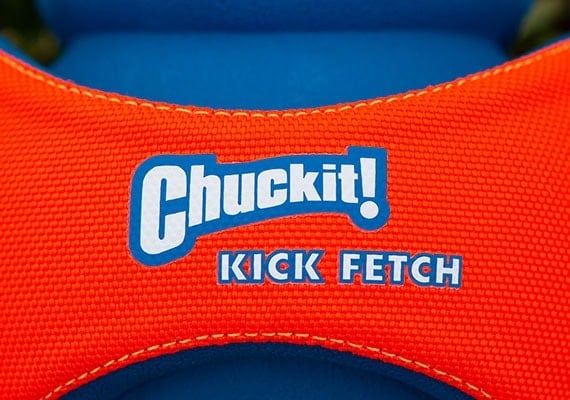 Chuckit Kick Fetch dog soccer ball grooves