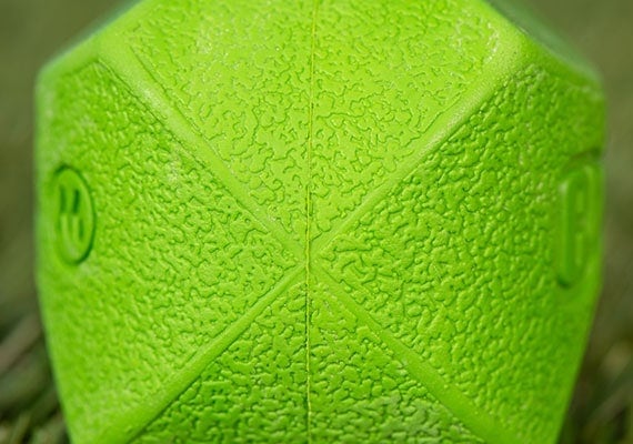 Close up on erratic ball that bounces in random directions