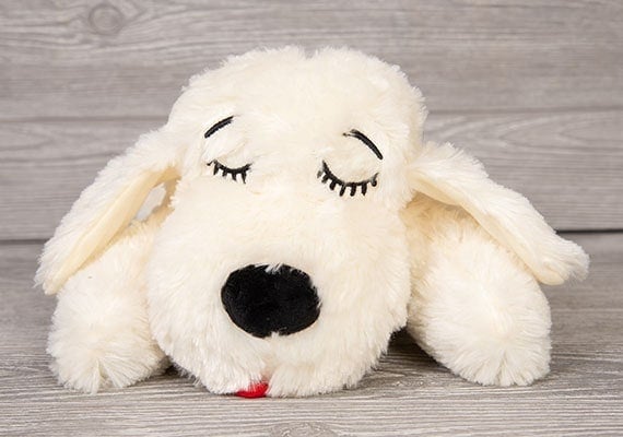 Close up on face of Smart Pet Love Snuggle Puppy the best plush toy for puppies