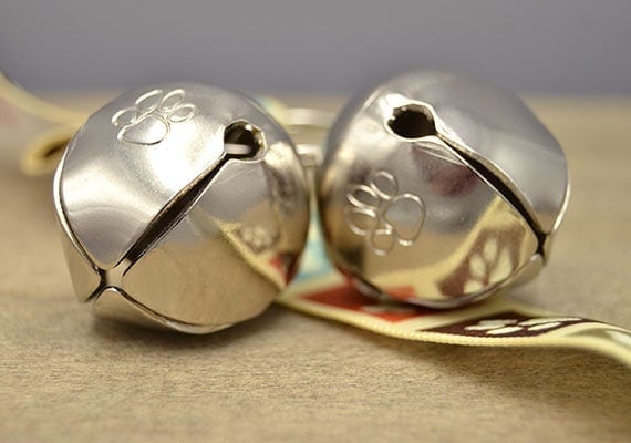 Close up on the Sleigh bells found on PoochieBells Dog Doorbell