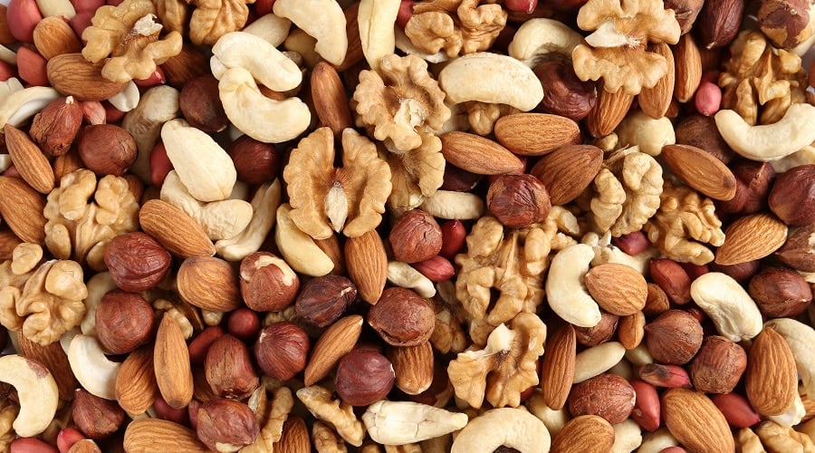 Different Nuts Mixed Together