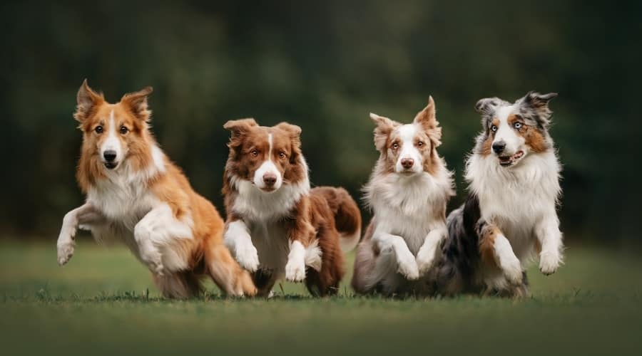 Four Dogs Running