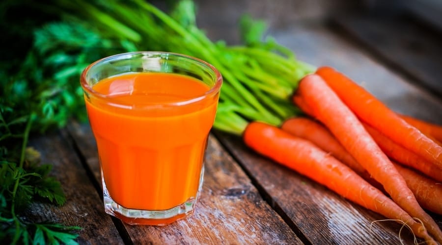 Glass of Juice from Orange Root Vegetable