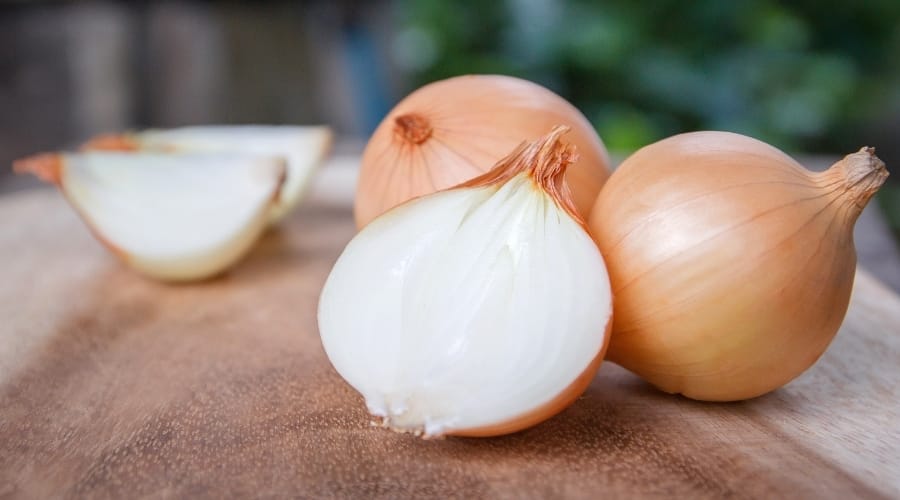 Group of Onions on Table