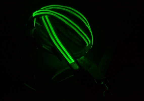 Illumiseen Rechargable LED dog leash at nighttime