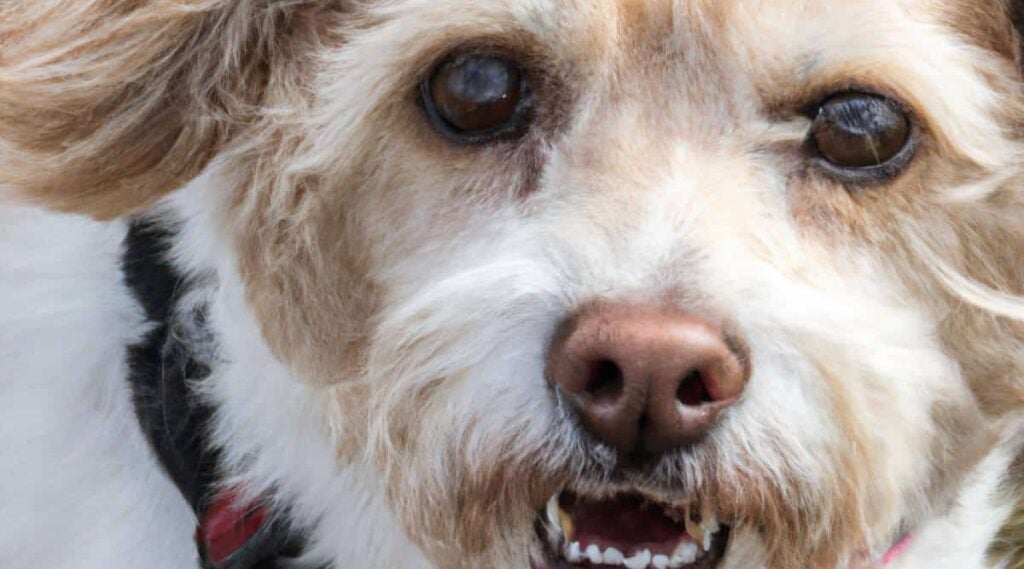 Jackapoo rescue face up close