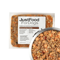 JustFoodForDogs package and food