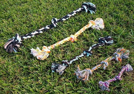Mammoth cottonblend 3 knot rope toys in 5 different sizes