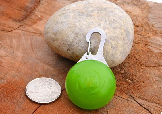 Nite Ize Spot Lit Dog Collar Clip Compared to size of American Quarter Coin