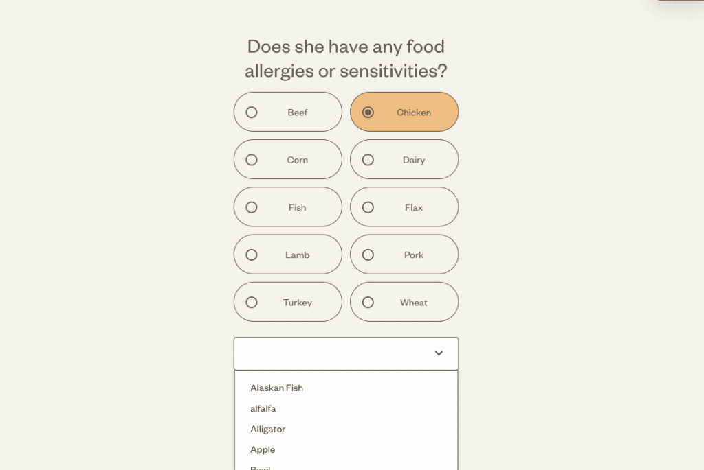 Ollie dog food quiz