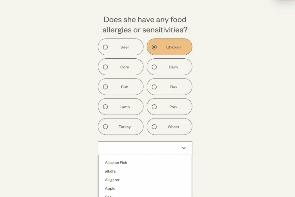 Ollie dog food quiz