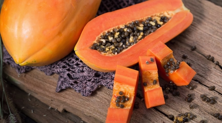 Papaya with skin