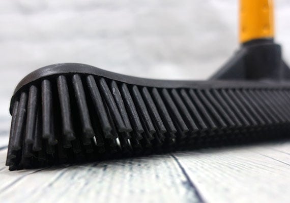 Rubber, bristled dog hair broom