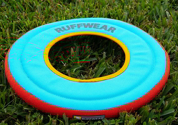 Ruffwear Hydro Plane dog frisbee on grass in park