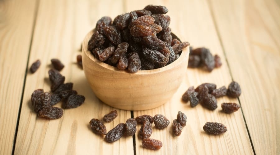 Small Bowl of Dried Grapes
