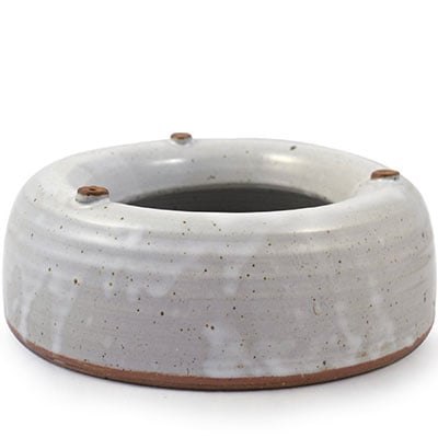 Stoneware pottery water bowl best non-spill ceramic dog bowl for chewers