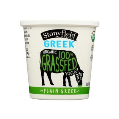 Stonyfield Organic 100 Plain Greek Whole Milk.