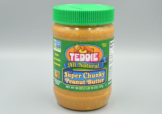 Teddie super chunky peanut butter winner of the best natural crunchy peanut butter for dogs