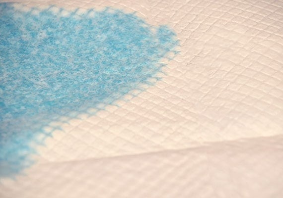 Blue leak on a pee pad