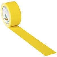 Yellow duct tape used for improving visibility on stairs for dogs