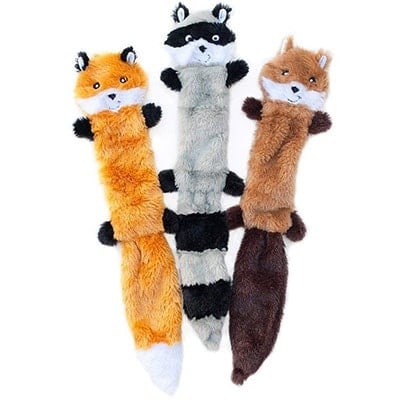 ZippyPaws Skinny Peltz Raccoon, Squirrel and Fox best stuffingless dog plush toy