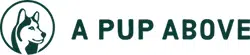 a pup above dog food logo