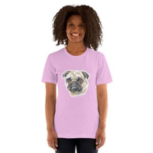 Woman in Pug shirt