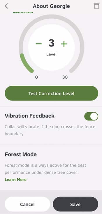 Adjusting correction levels in SpotOn app