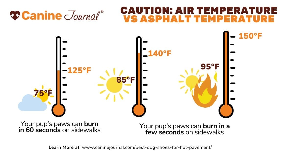 Air temp on pavement vs air graphic.