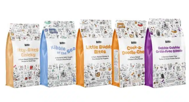 bark dog food flavors five bags