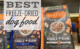 Bags of instinct dog food (Caption: Best Freeze-Dried Dog Food)