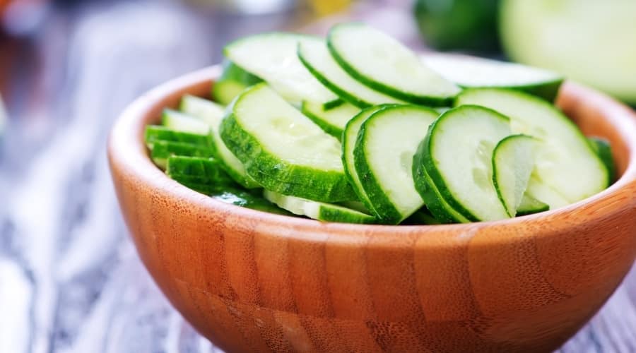 bowl of cucumbers