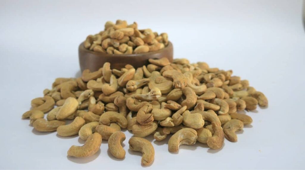 cashew nut on white background, Asia