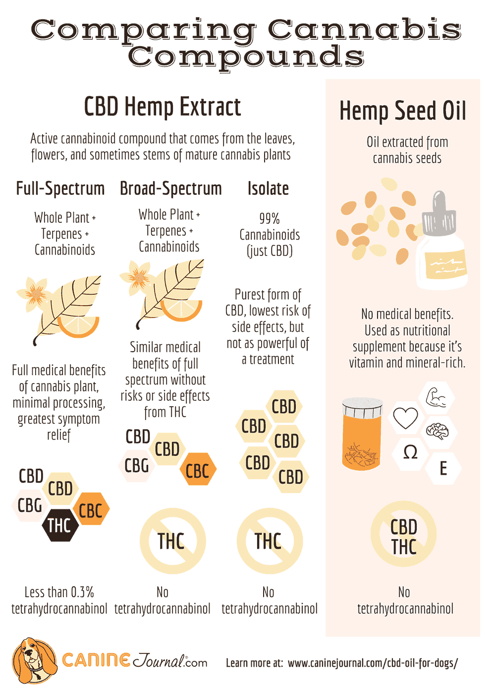 CBD Types Infographic (caption: Comparing Cannabis Compounds)