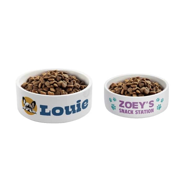 Custom dog bowls by Vista Print