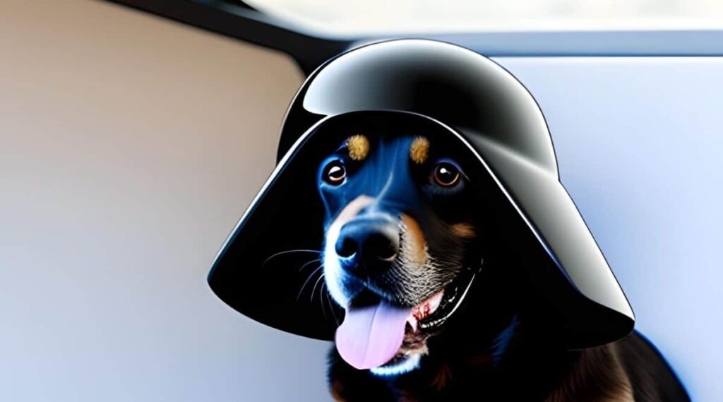dog dressed as star wars character